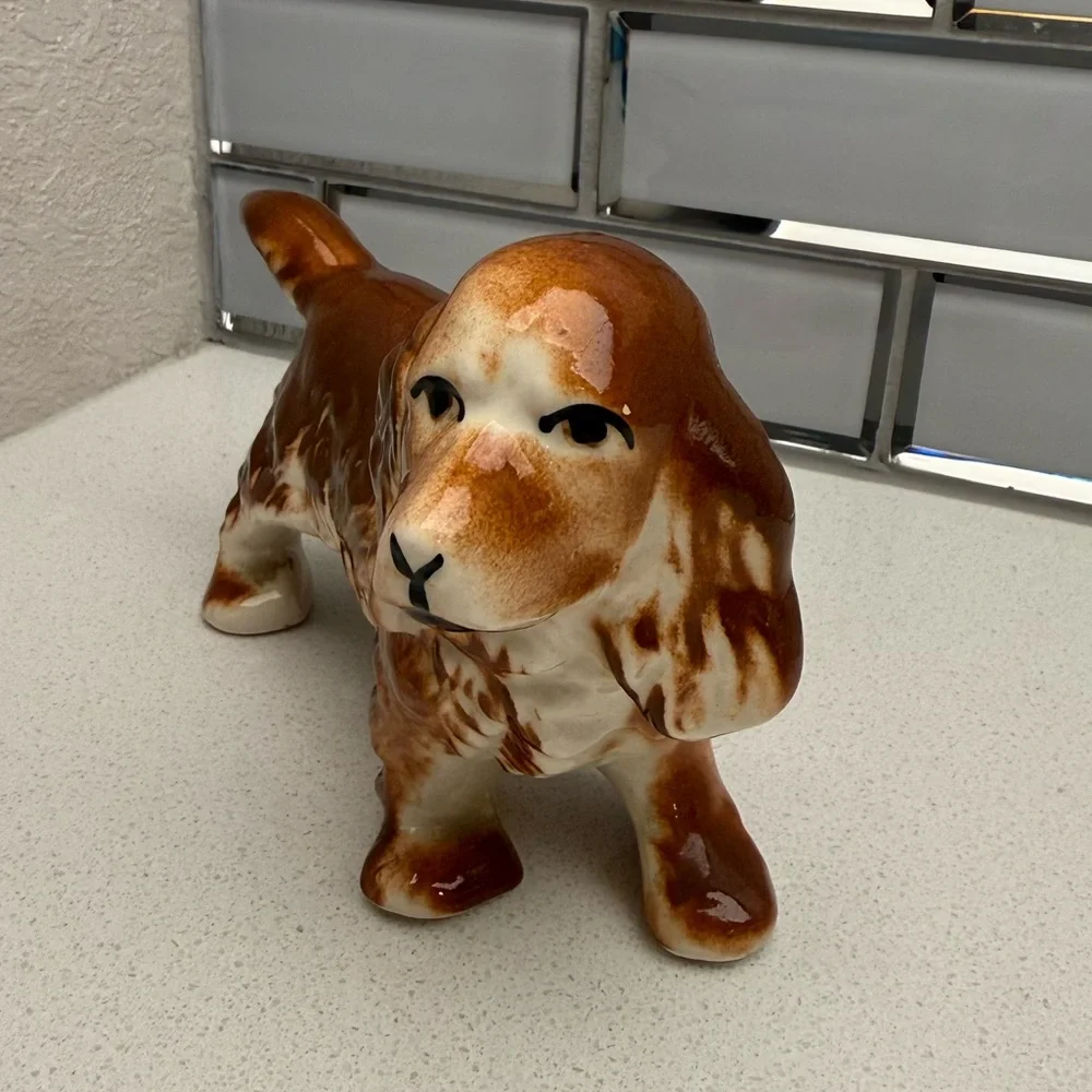 Vintage Dog Figurine Cocker Spaniel Mid-Century Ceramic